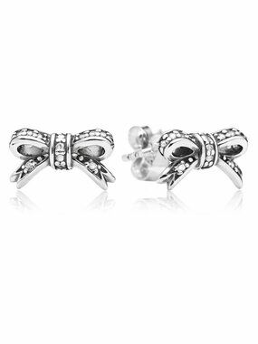 Sparkling Bow Stud Earrings
